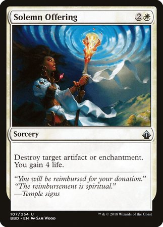 Solemn Offering [Battlebond] | Dumpster Cat Games