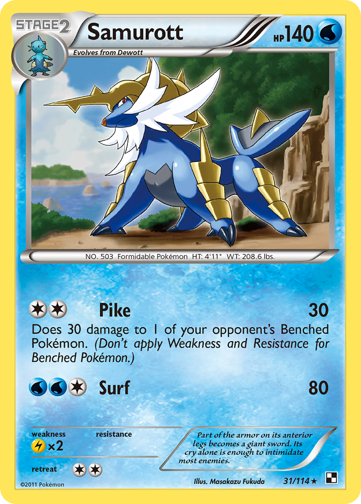 Samurott (31/114) [Black & White: Base Set] | Dumpster Cat Games