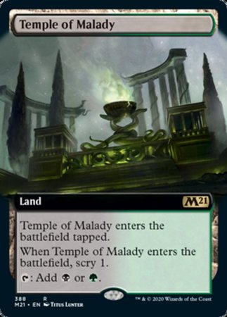 Temple of Malady (Extended Art) [Core Set 2021] | Dumpster Cat Games