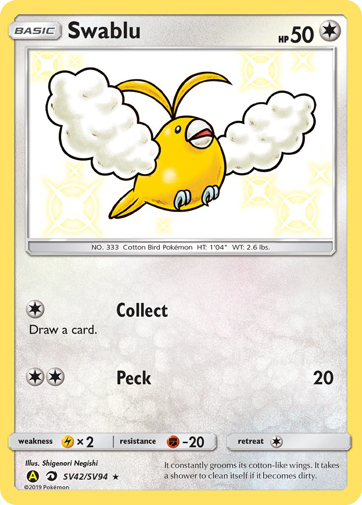 Swablu (SV42/SV94) [Sun & Moon: Hidden Fates - Shiny Vault] | Dumpster Cat Games