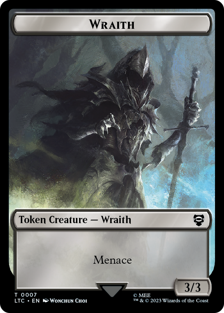 Treasure // Wraith Double-Sided Token [The Lord of the Rings: Tales of Middle-Earth Commander Tokens] | Dumpster Cat Games