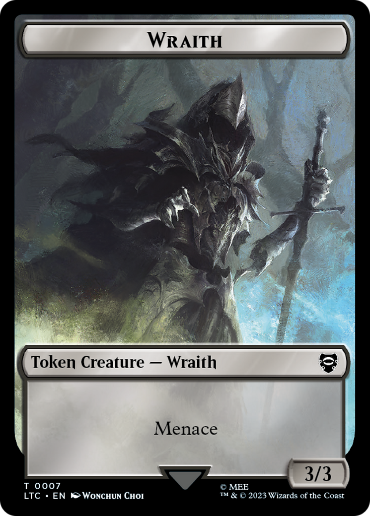 Goblin // Wraith Double-Sided Token [The Lord of the Rings: Tales of Middle-Earth Commander Tokens] | Dumpster Cat Games