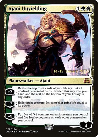 Ajani Unyielding [Aether Revolt Promos] | Dumpster Cat Games