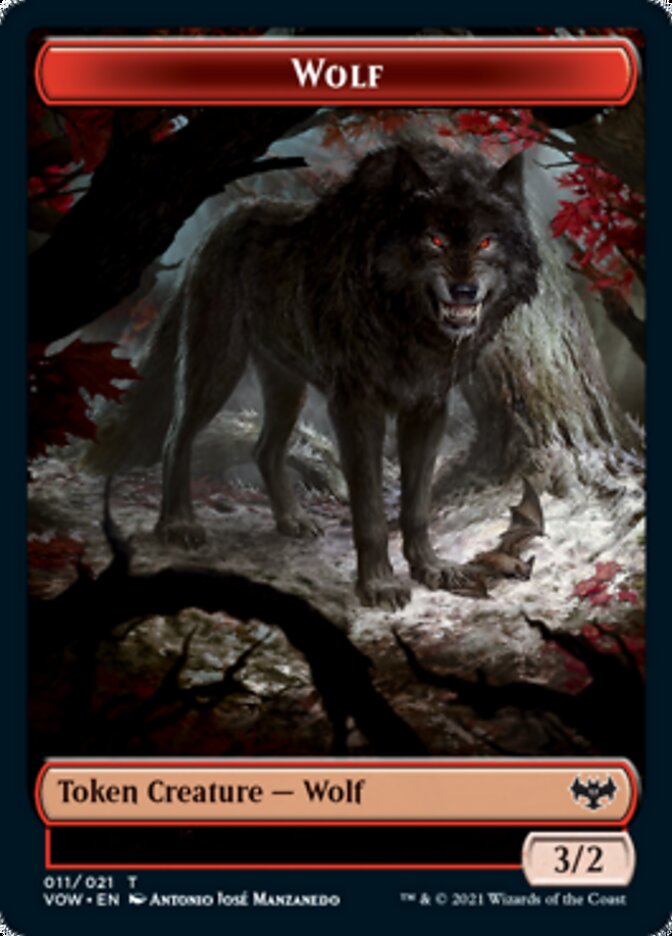 Wolf Token (011) [Innistrad: Crimson Vow Tokens] | Dumpster Cat Games