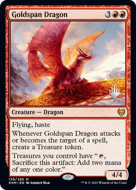 Goldspan Dragon [Kaldheim Promo Pack] | Dumpster Cat Games