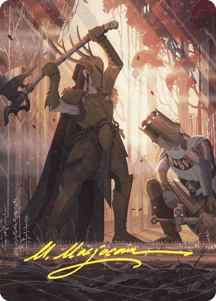 Karmic Justice Art Card (Gold-Stamped Signature) [Wilds of Eldraine Art Series] | Dumpster Cat Games