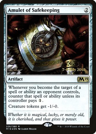 Amulet of Safekeeping [Core Set 2019 Promos] | Dumpster Cat Games