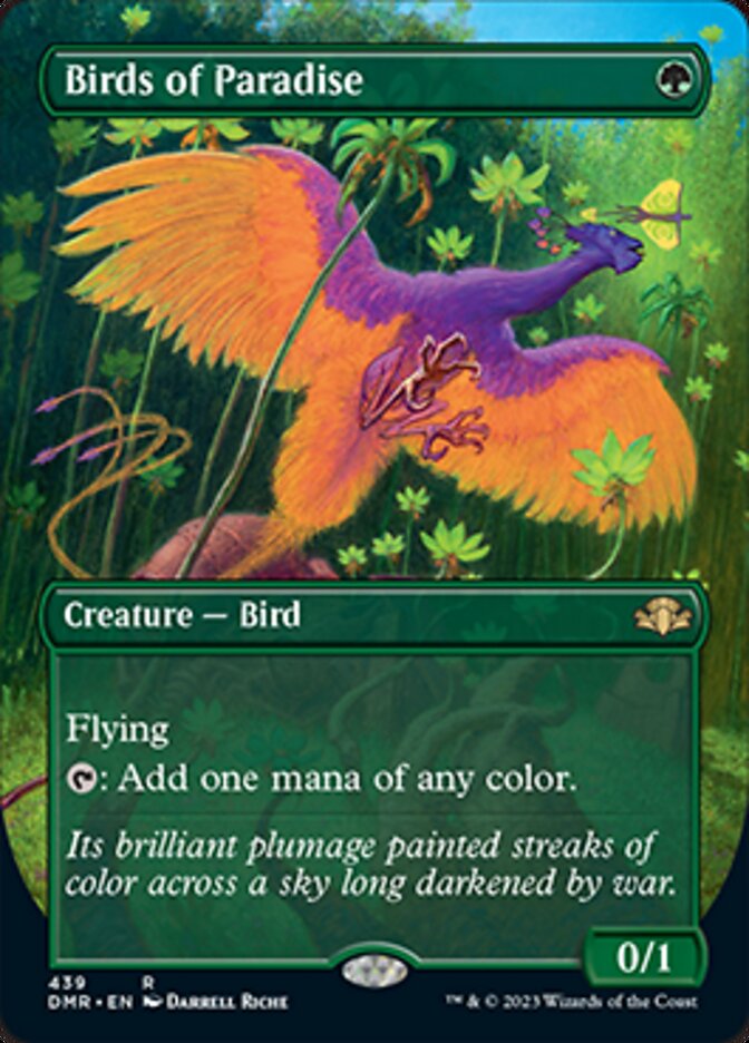 Birds of Paradise (Borderless Alternate Art) [Dominaria Remastered] | Dumpster Cat Games