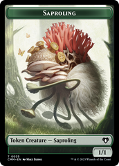 Saproling // Dragon (0021) Double-Sided Token [Commander Masters Tokens] | Dumpster Cat Games