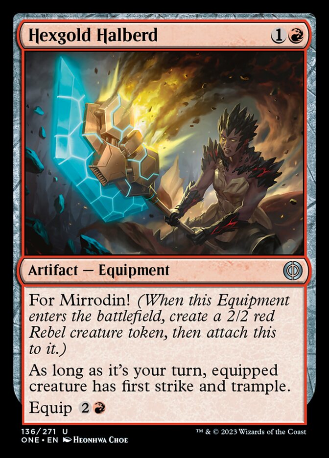 Hexgold Halberd [Phyrexia: All Will Be One] | Dumpster Cat Games