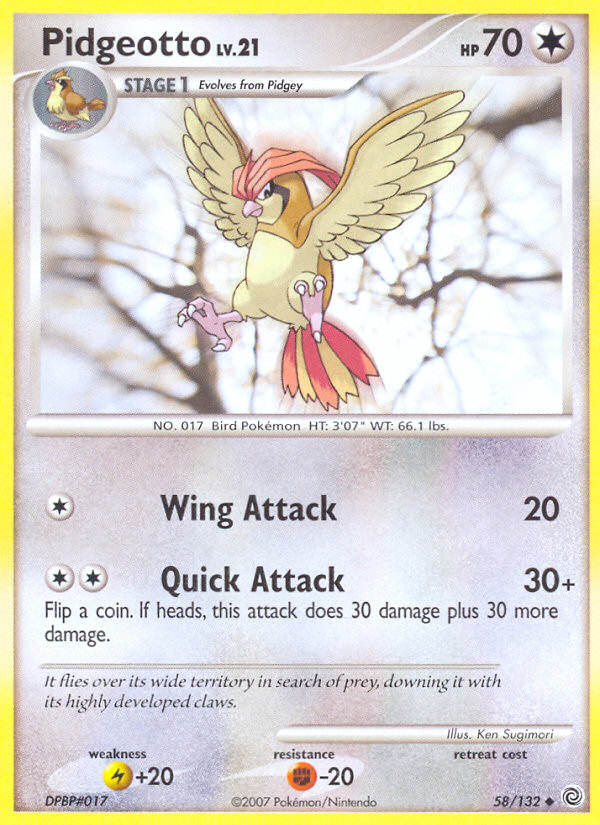 Pidgeotto (58/132) [Diamond & Pearl: Secret Wonders] | Dumpster Cat Games