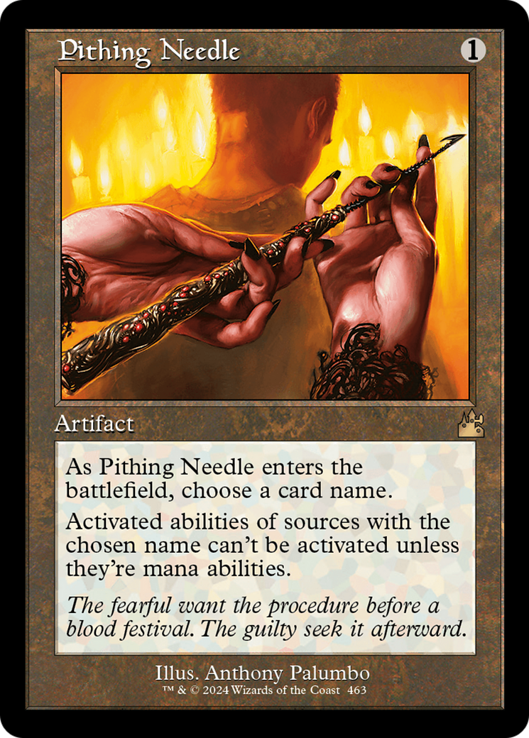 Pithing Needle (Retro Frame) [Ravnica Remastered] | Dumpster Cat Games