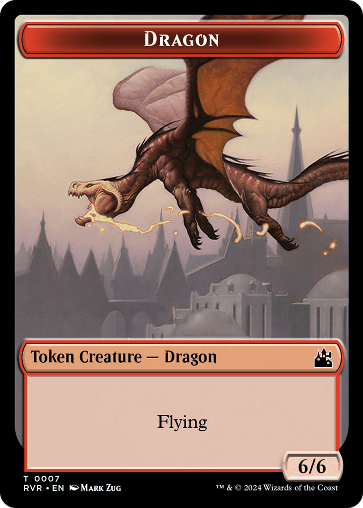 Saproling // Dragon Double-Sided Token [Ravnica Remastered Tokens] | Dumpster Cat Games