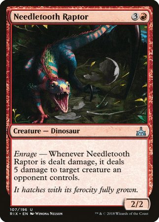 Needletooth Raptor [Rivals of Ixalan] | Dumpster Cat Games