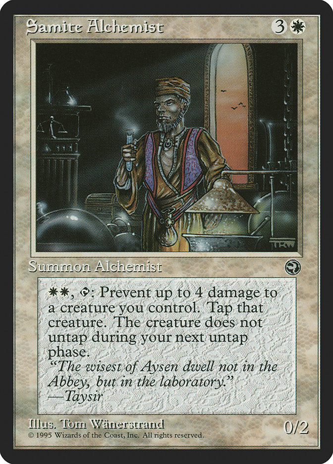 Samite Alchemist (Taysir Flavor Text) [Homelands] | Dumpster Cat Games