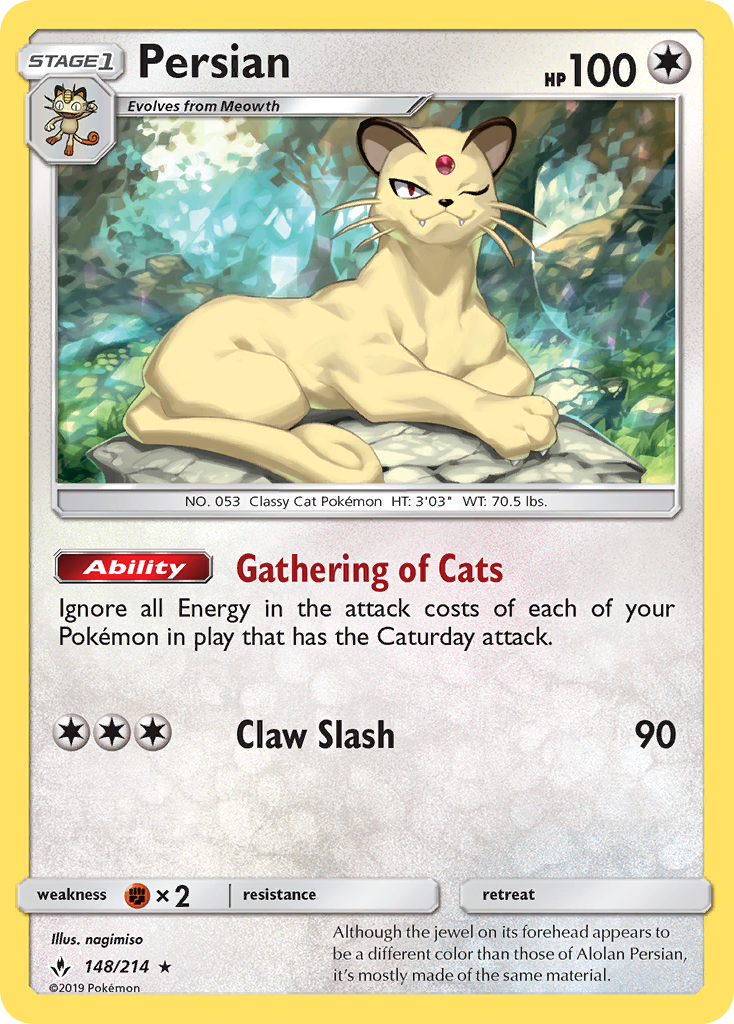 Persian (148/214) [Sun & Moon: Unbroken Bonds] | Dumpster Cat Games