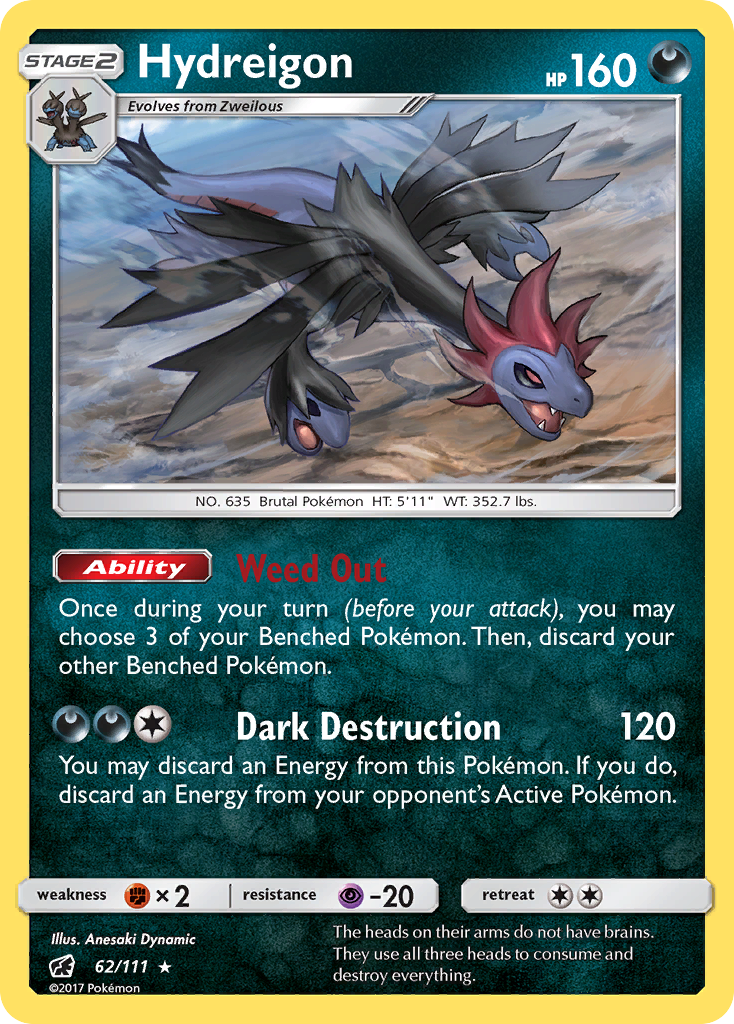 Hydreigon (62/111) [Sun & Moon: Crimson Invasion] | Dumpster Cat Games