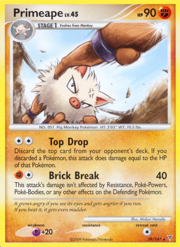 Primeape (39/147) [Platinum: Supreme Victors] | Dumpster Cat Games