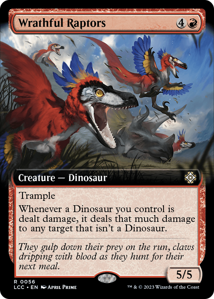 Wrathful Raptors (Extended Art) [The Lost Caverns of Ixalan Commander] | Dumpster Cat Games
