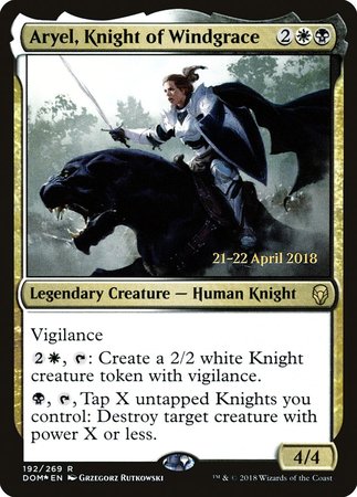 Aryel, Knight of Windgrace [Dominaria Promos] | Dumpster Cat Games