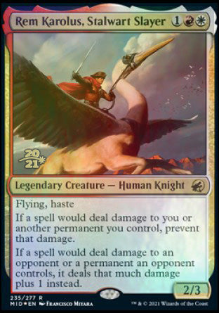 Rem Karolus, Stalwart Slayer [Innistrad: Midnight Hunt Prerelease Promos] | Dumpster Cat Games