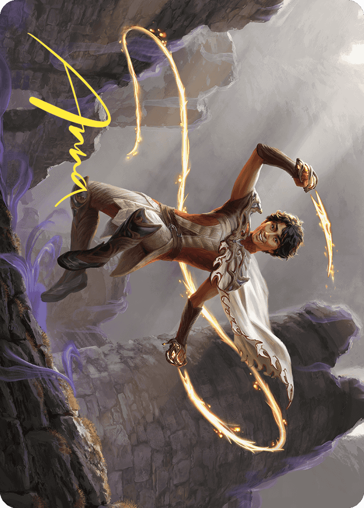 Kellan, the Fae-Blooded Art Card (Gold-Stamped Signature) [Wilds of Eldraine Art Series] | Dumpster Cat Games