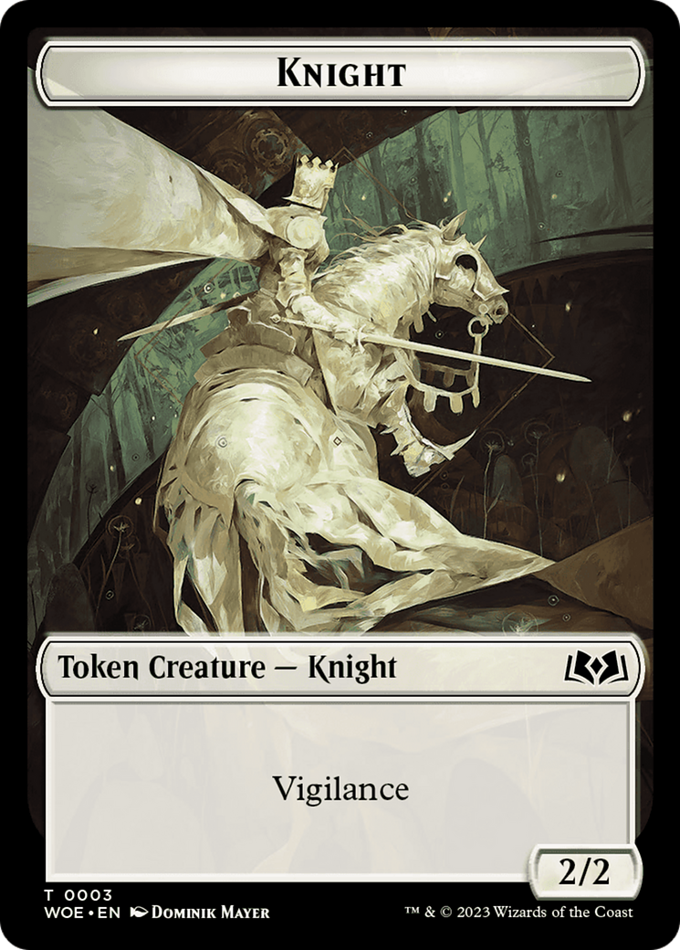 Knight // Food (0011) Double-Sided Token [Wilds of Eldraine Tokens] | Dumpster Cat Games