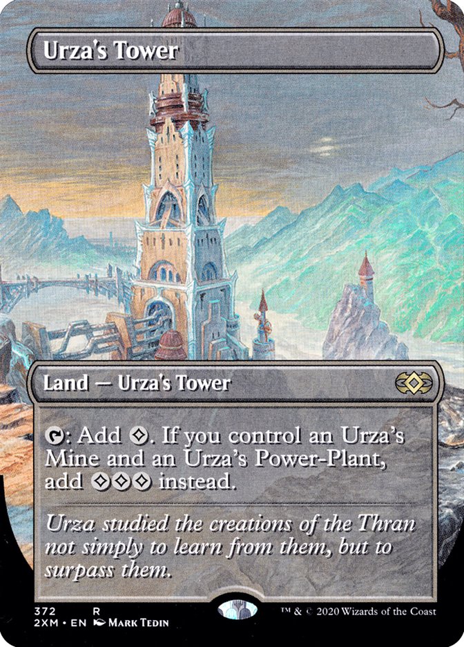 Urza's Tower (Borderless) [Double Masters] | Dumpster Cat Games