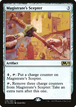Magistrate's Scepter [Core Set 2019 Promos] | Dumpster Cat Games