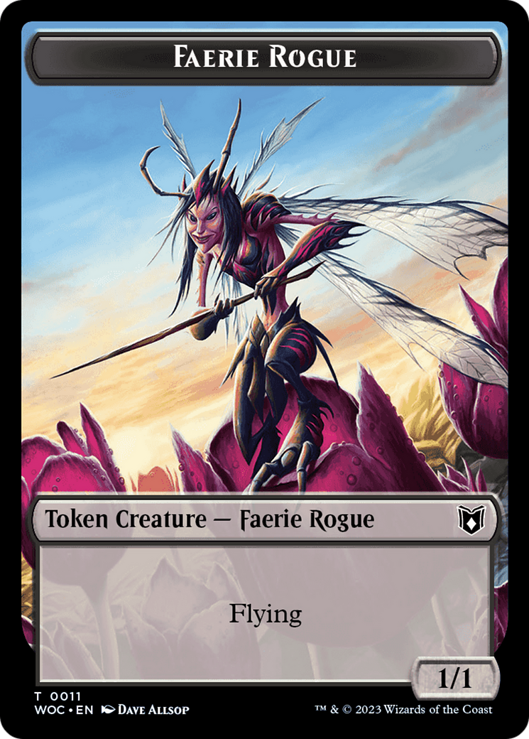 Faerie Rogue // Pirate (0011) Double-Sided Token [Wilds of Eldraine Commander Tokens] | Dumpster Cat Games
