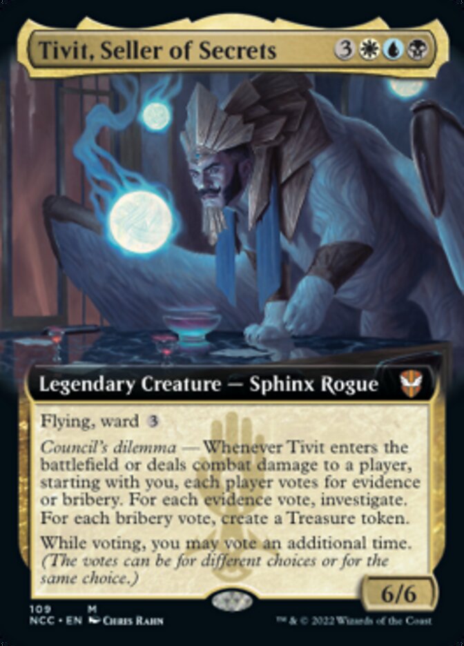 Tivit, Seller of Secrets (Extended Art) [Streets of New Capenna Commander] | Dumpster Cat Games