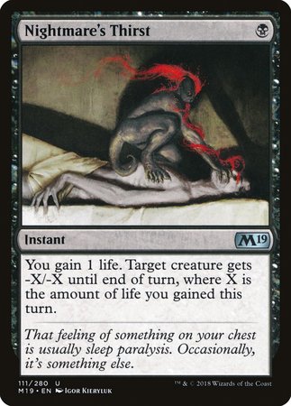 Nightmare's Thirst [Core Set 2019] | Dumpster Cat Games