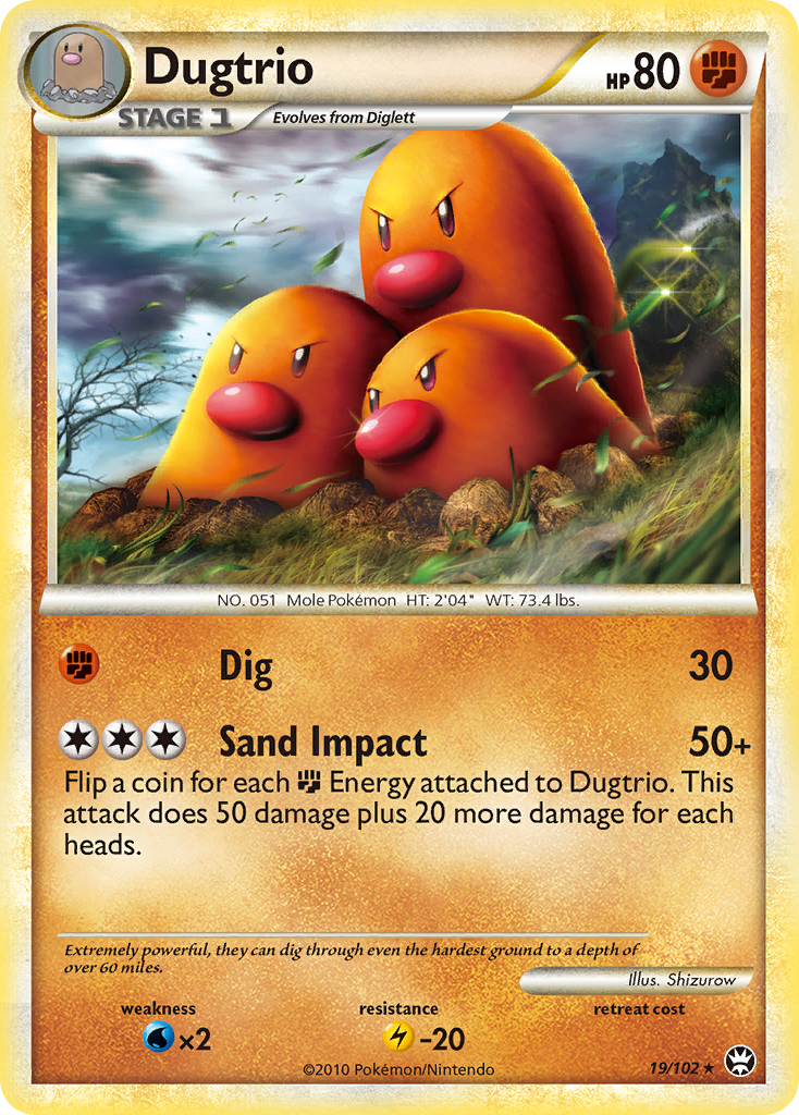 Dugtrio (19/102) [HeartGold & SoulSilver: Triumphant] | Dumpster Cat Games