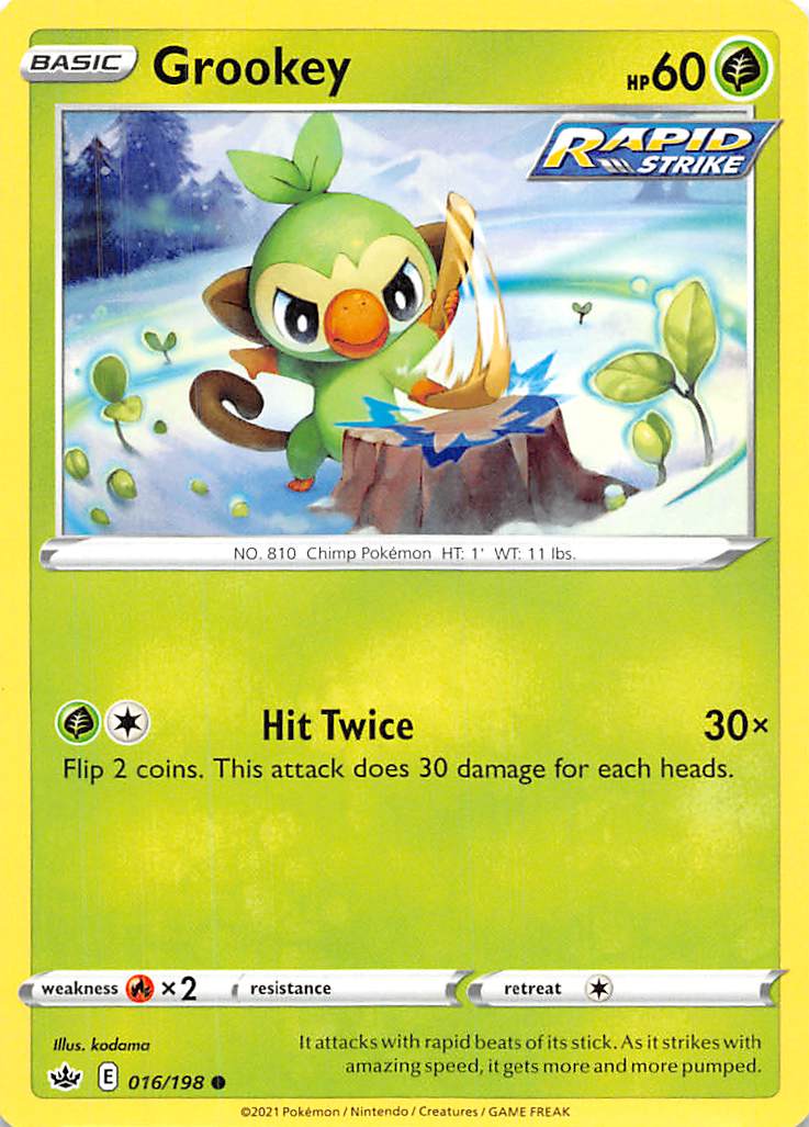 Grookey (016/198) [Sword & Shield: Chilling Reign] | Dumpster Cat Games