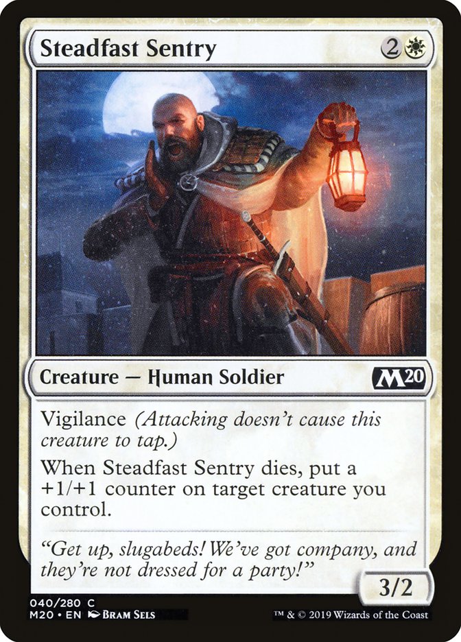 Steadfast Sentry [Core Set 2020] | Dumpster Cat Games