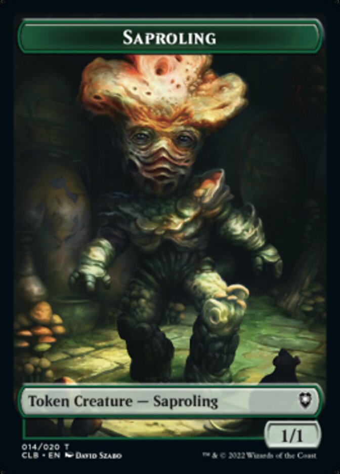 Treasure // Saproling Double-sided Token [Commander Legends: Battle for Baldur's Gate Tokens] | Dumpster Cat Games