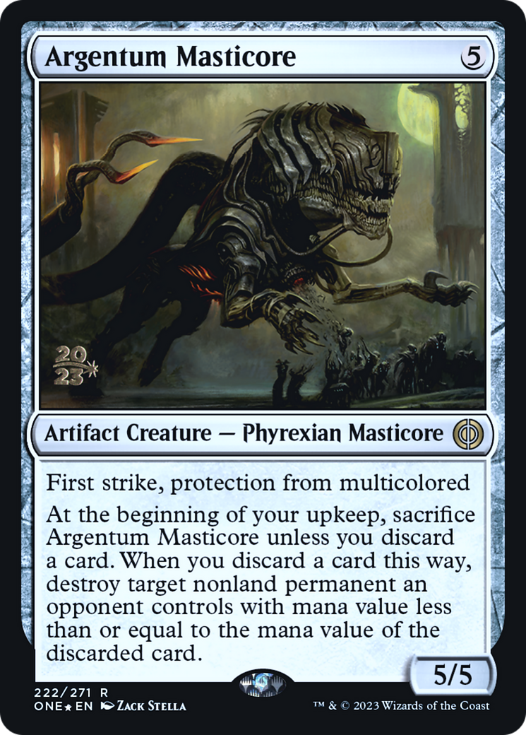 Argentum Masticore [Phyrexia: All Will Be One Prerelease Promos] | Dumpster Cat Games