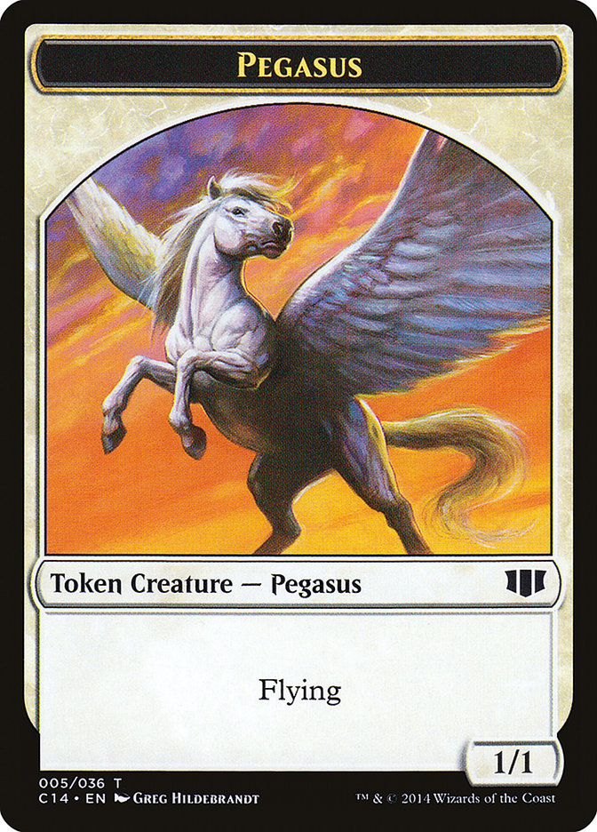 Kor Soldier // Pegasus Double-sided Token [Commander 2014 Tokens] | Dumpster Cat Games