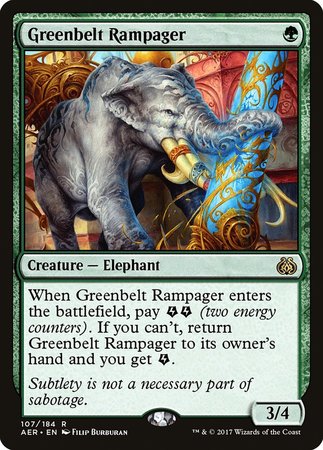 Greenbelt Rampager [Aether Revolt] | Dumpster Cat Games