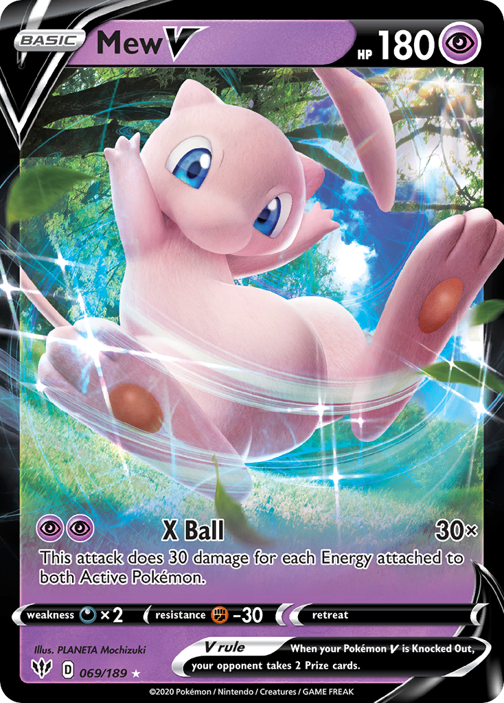 Mew V (069/189) (Jumbo Card) [Sword & Shield: Darkness Ablaze] | Dumpster Cat Games