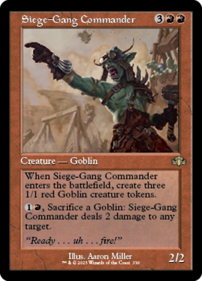 Siege-Gang Commander (Retro) [Dominaria Remastered] | Dumpster Cat Games