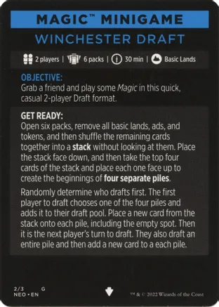Winchester Draft (Magic Minigame) [Kamigawa: Neon Dynasty Minigame] | Dumpster Cat Games
