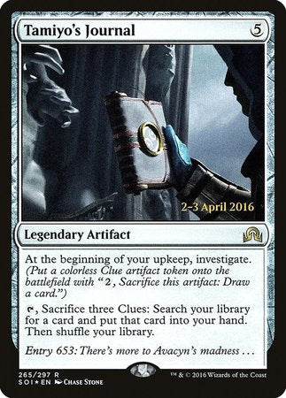 Tamiyo's Journal (Entry 653) [Shadows over Innistrad Promos] | Dumpster Cat Games