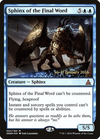 Sphinx of the Final Word [Oath of the Gatewatch Promos] | Dumpster Cat Games