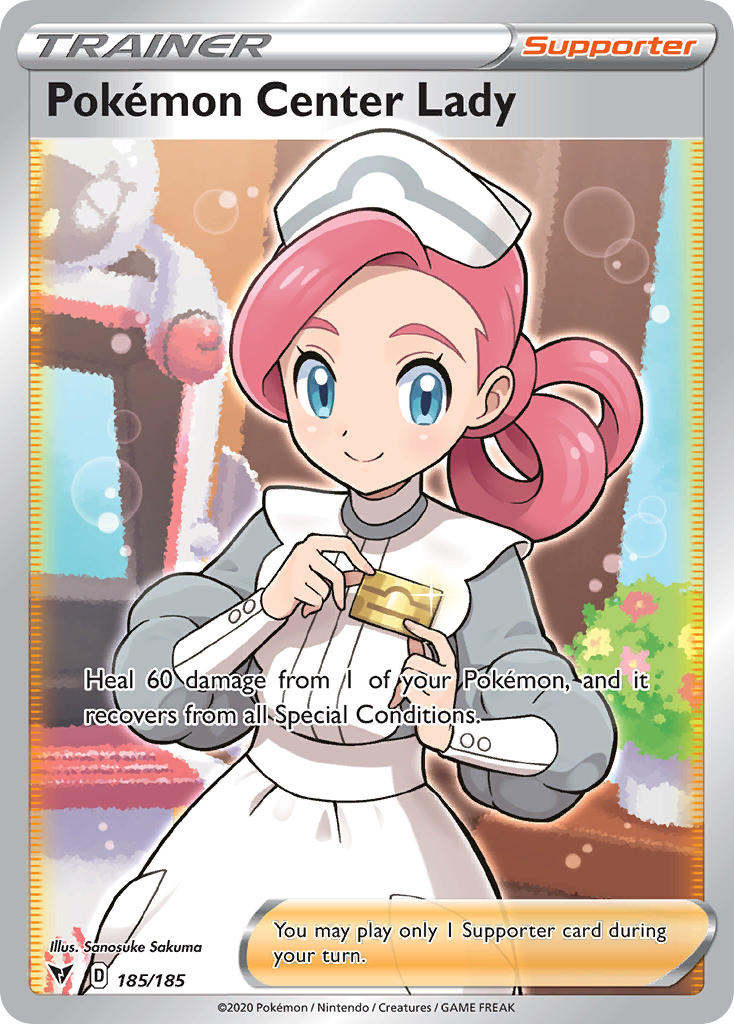 Pokemon Center Lady (185/185) [Sword & Shield: Vivid Voltage] | Dumpster Cat Games