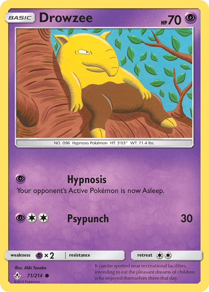 Drowzee (71/214) [Sun & Moon: Unbroken Bonds] | Dumpster Cat Games