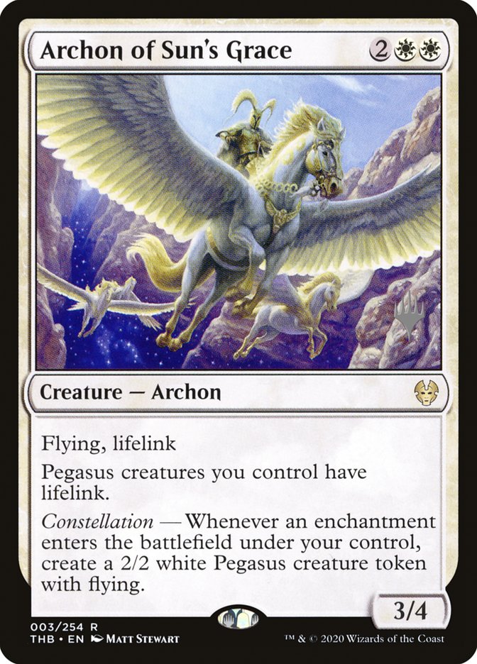 Archon of Sun's Grace (Promo Pack) [Theros Beyond Death Promos] | Dumpster Cat Games