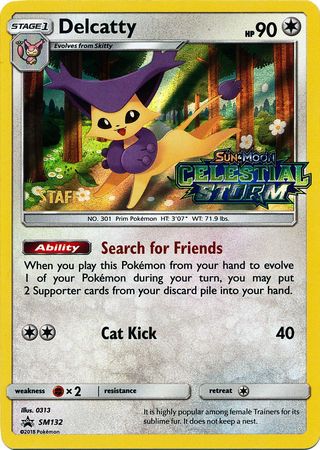 Delcatty (SM132) (Staff Prerelease Promo) [Sun & Moon: Black Star Promos] | Dumpster Cat Games