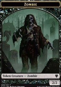 Zombie (005) // Gold (010) Double-sided Token [Commander 2017 Tokens] | Dumpster Cat Games