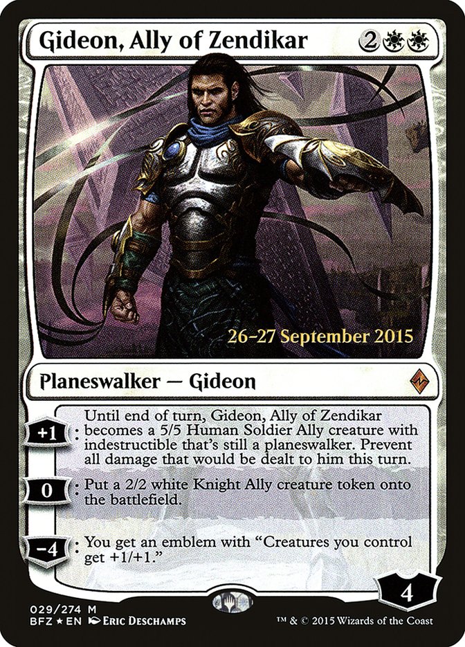 Gideon, Ally of Zendikar  [Battle for Zendikar Prerelease Promos] | Dumpster Cat Games